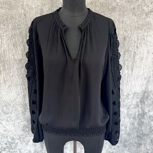 WHBM Embroidered Sleeve Blouse - Small